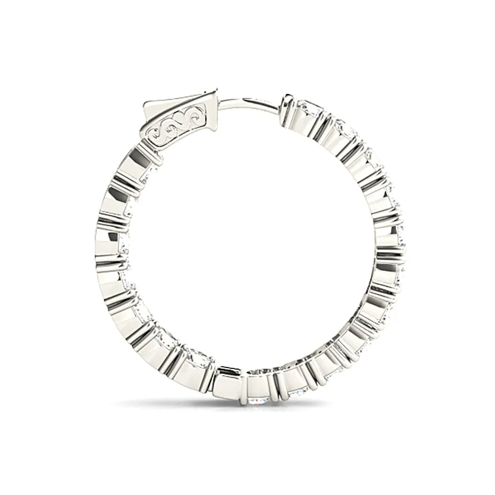 Classic 6.00 ctw Diamond Hoop Earrings Inside-Out