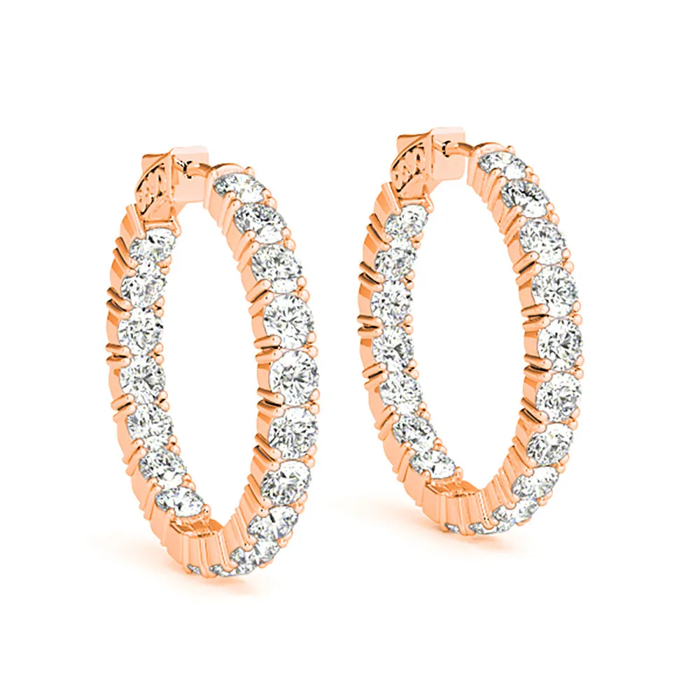 Classic 6.00 ctw Diamond Hoop Earrings Inside-Out