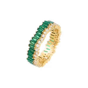 Colored Scattered Baguette Ring