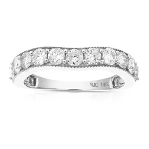 Contour Wave Diamond Wedding Band in 14k Gold