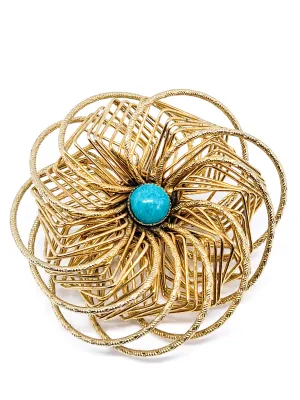Coro signed gold toned atomic scatter watch fob vintage brooch