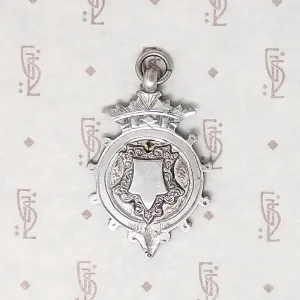 Crowned English Sterling Silver Medal Fob