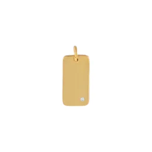 CZ Mini Dog Tag Charm