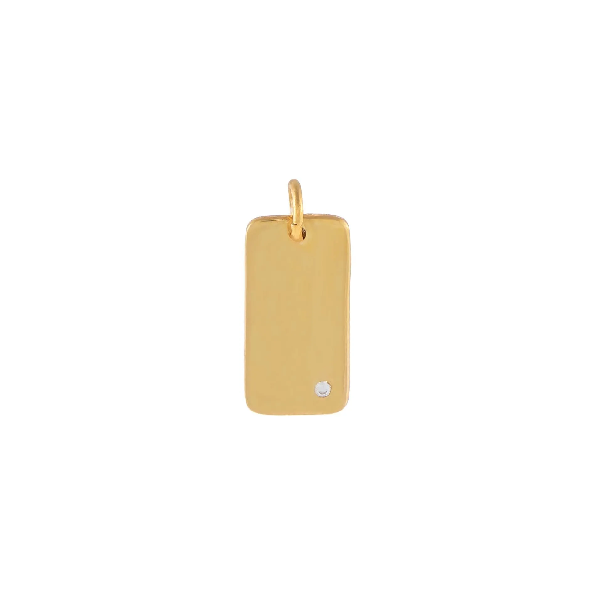 CZ Mini Dog Tag Charm