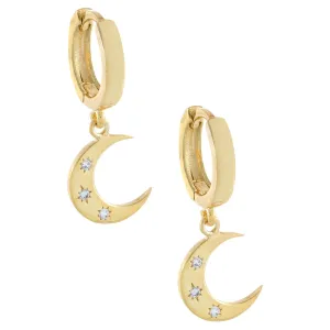 CZ Moon Huggie Earring