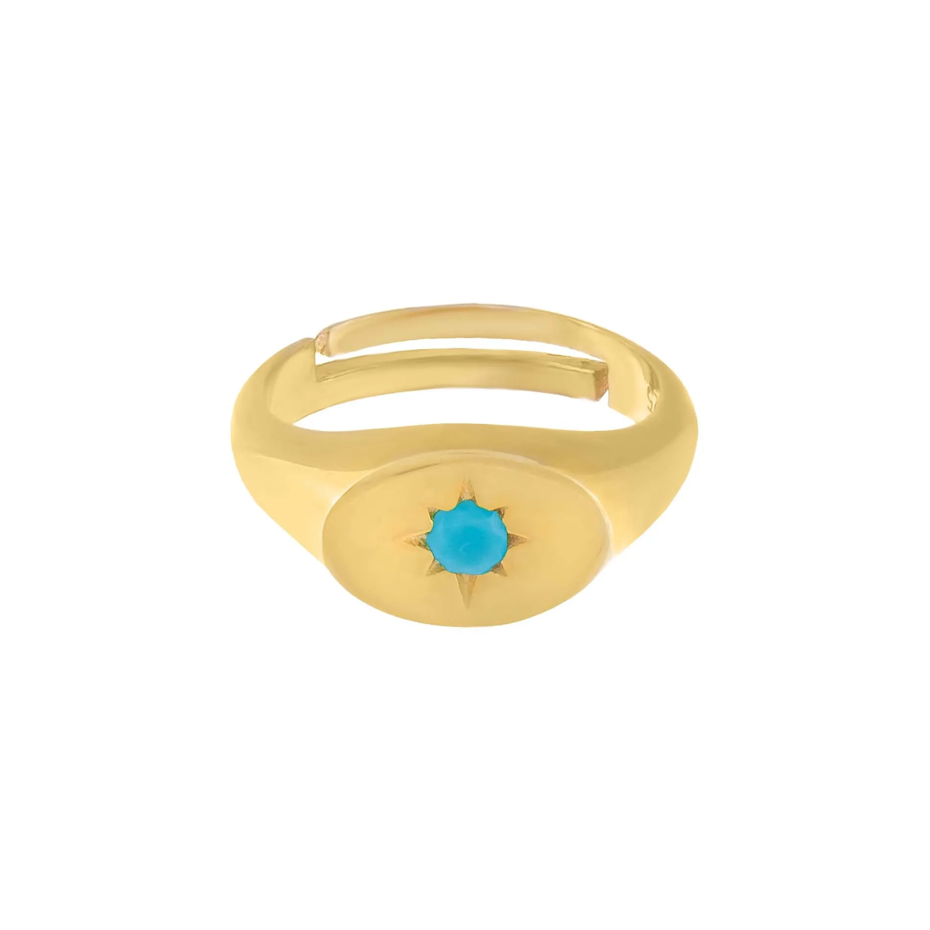 CZ Starburst Signet Pinky Ring