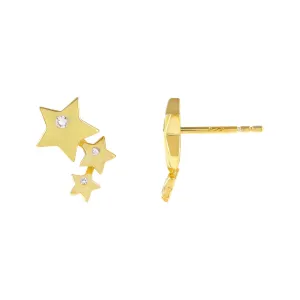 CZ Triple Star Stud Earring