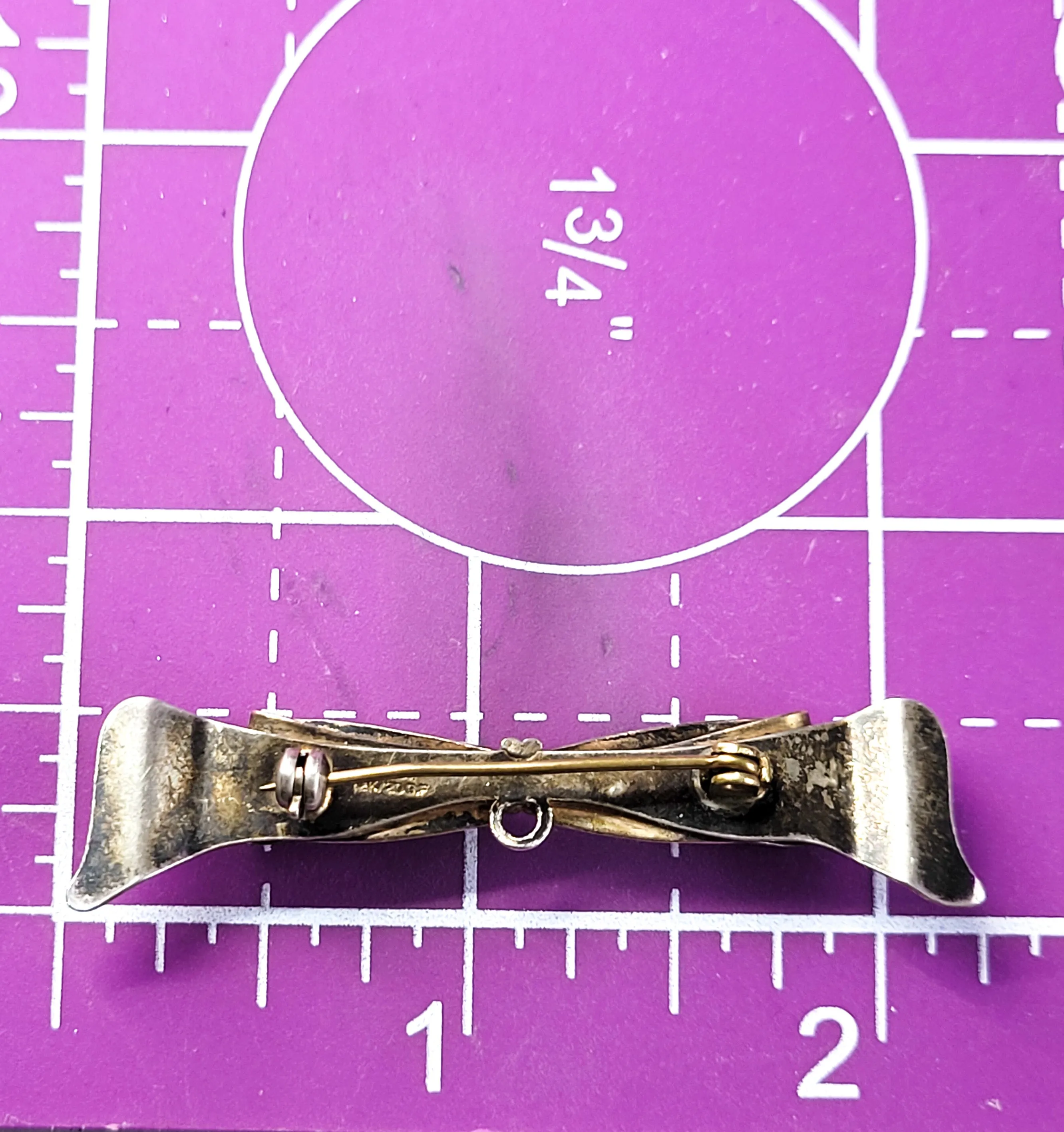 D. Ornstein & Son, Inc. D. O. 12kt gold filled ribbon bow watch fob vintage brooch