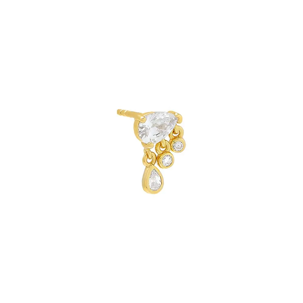 Dangling Teardrop Charms Stud Earring