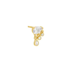 Dangling Teardrop Charms Stud Earring