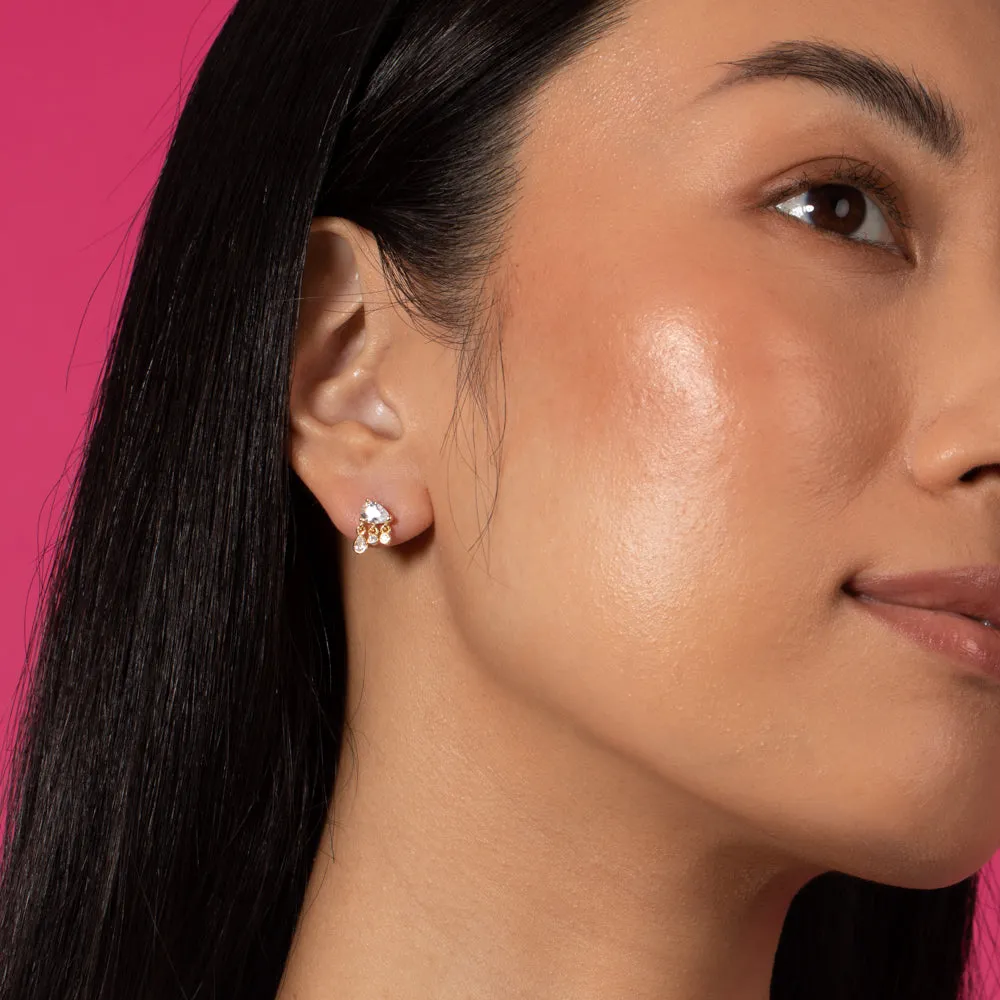 Dangling Teardrop Charms Stud Earring