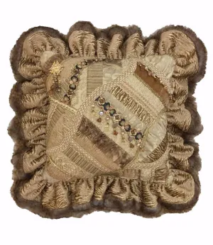 Decorative Ruffled Pillow Champagne 20x20 (not including ruffle)