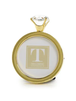 Diamond Ring Round Photo Frame - Gold