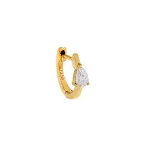 Diamond Small Teardrop Huggie Earring 14K