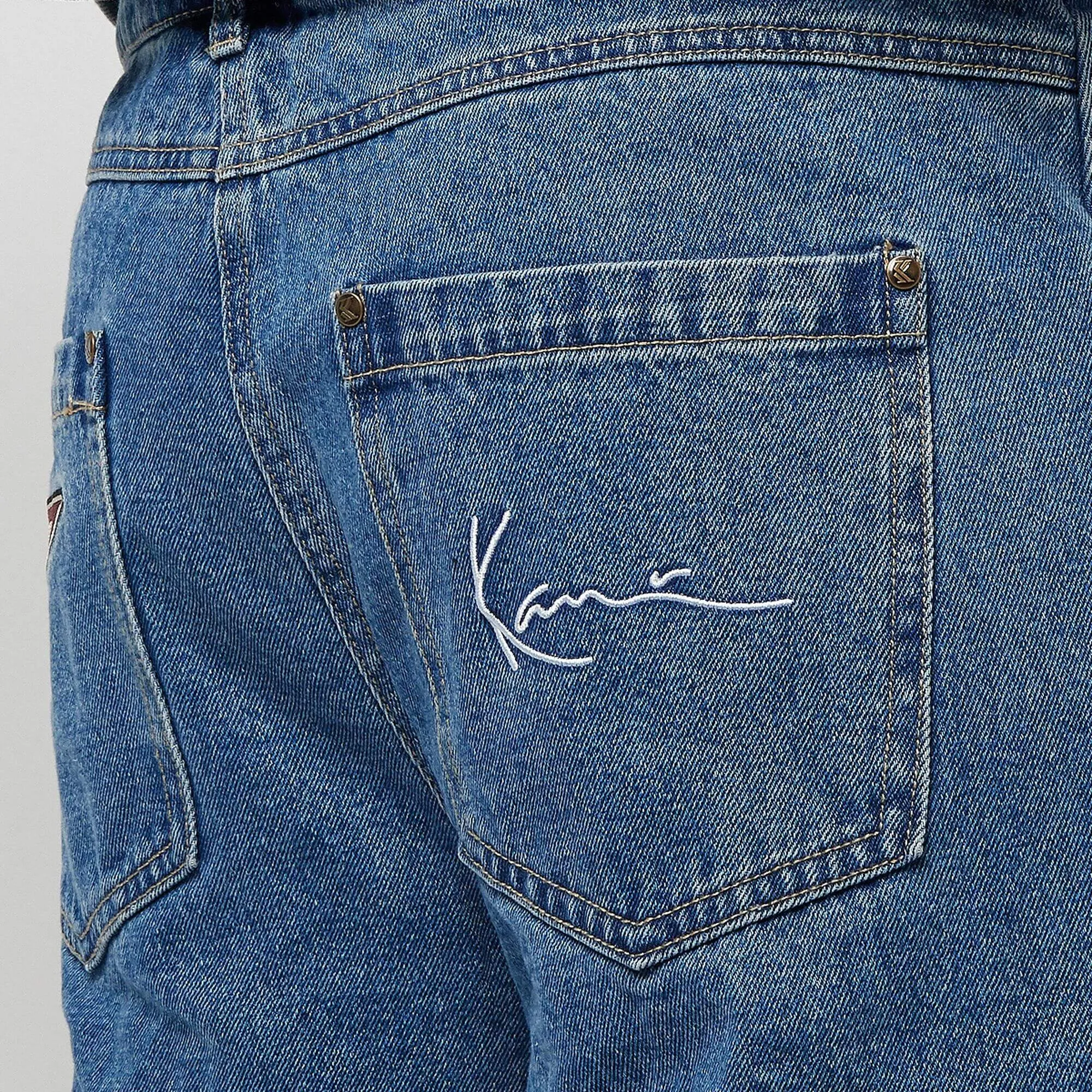 Džínsy Karl Kani KK OG Patched Baggy Five Pocket Denim Vintage indigo