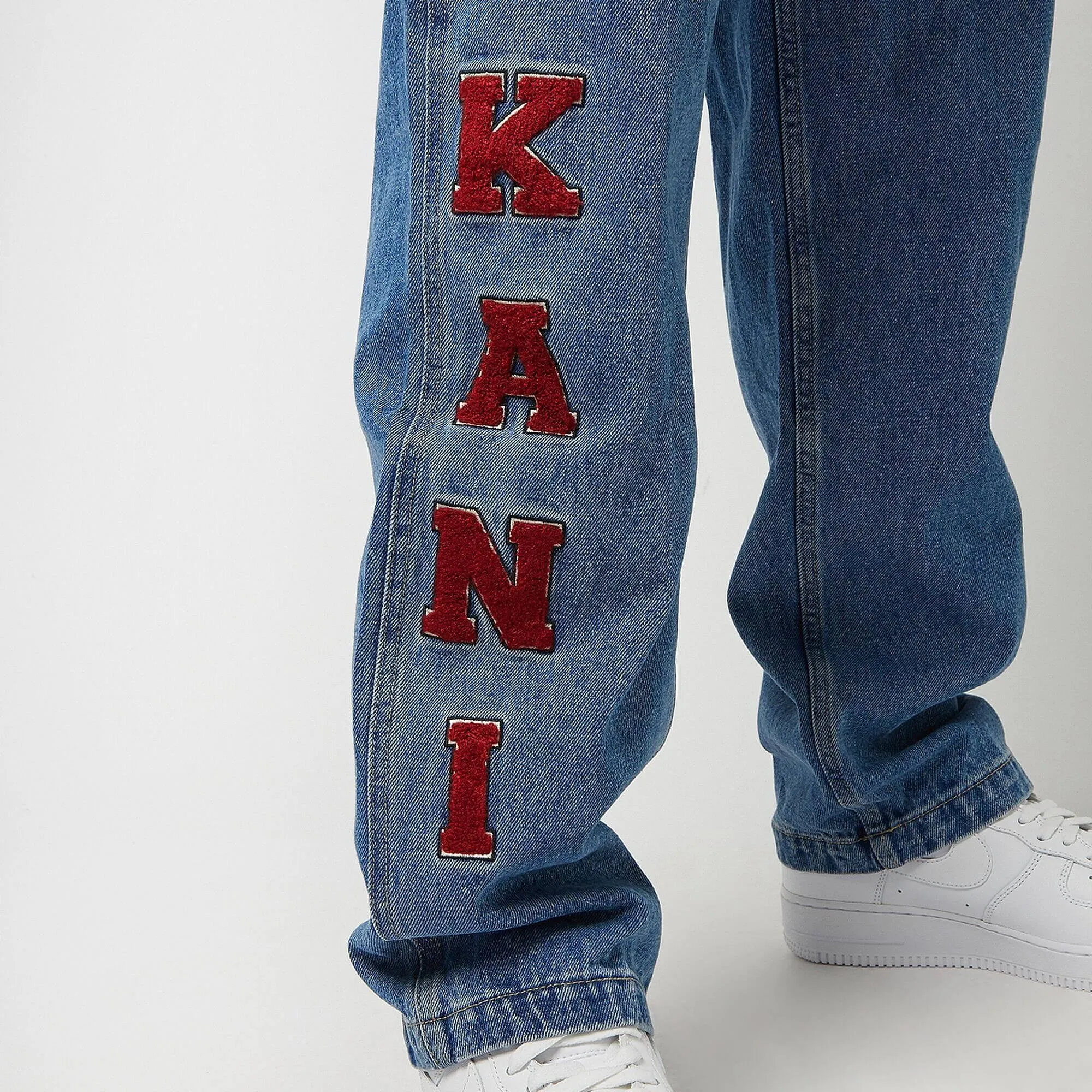 Džínsy Karl Kani KK OG Patched Baggy Five Pocket Denim Vintage indigo