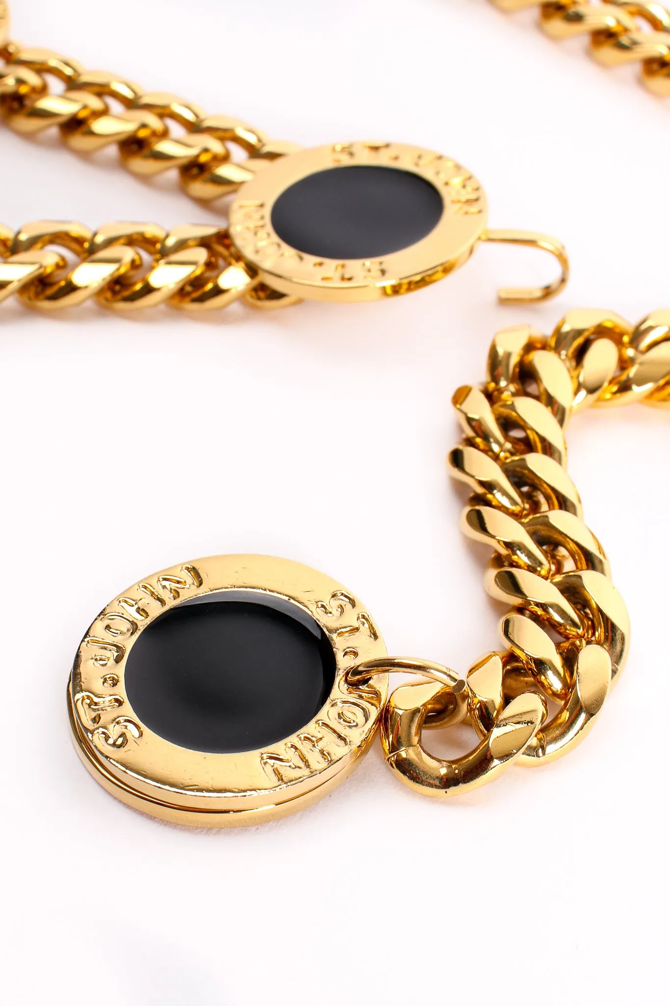 Draped Enamel Coin Chain Belt