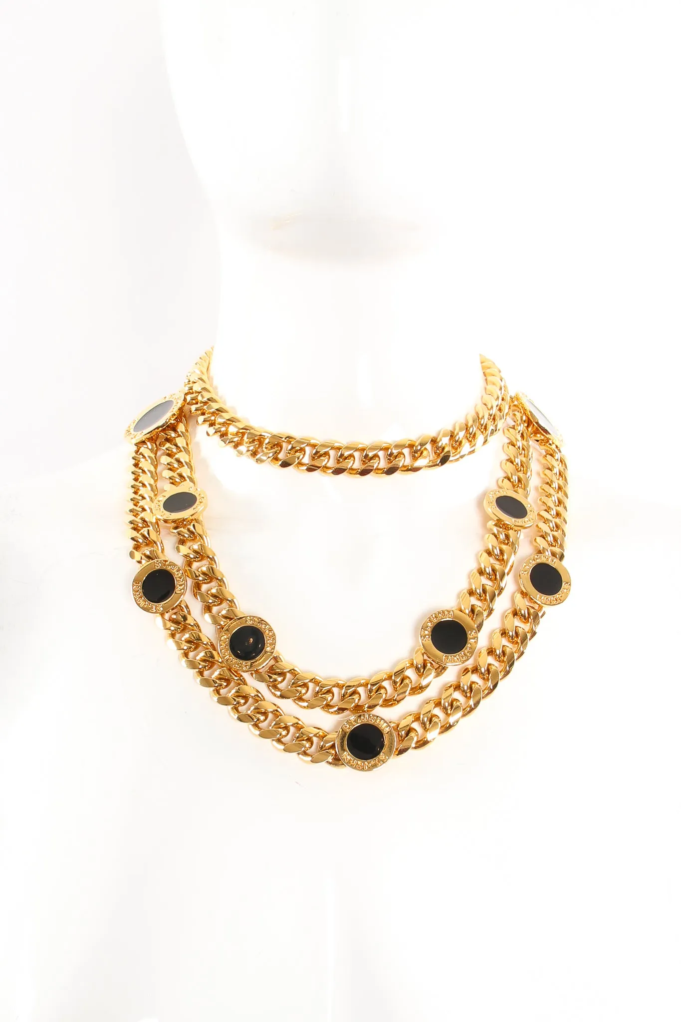 Draped Enamel Coin Chain Belt