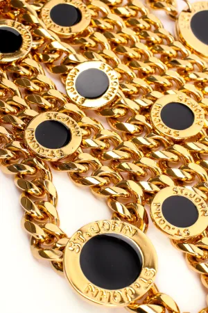 Draped Enamel Coin Chain Belt