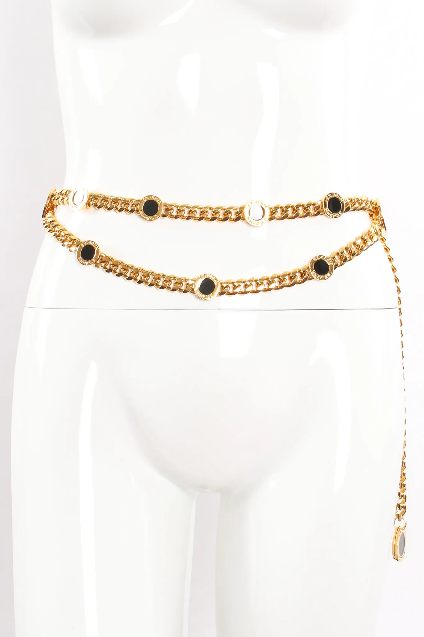 Draped Enamel Coin Chain Belt