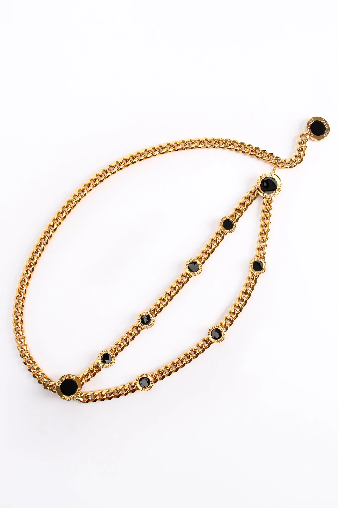 Draped Enamel Coin Chain Belt