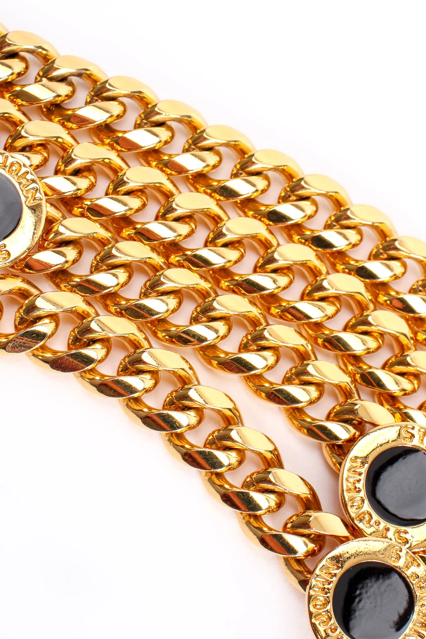 Draped Enamel Coin Chain Belt