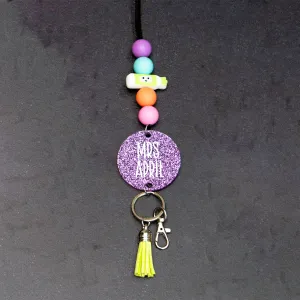 Dry Erase Marker Glitter Acrylic Lanyard