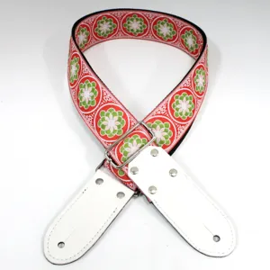 DSL Guitar Strap Jacquard Weaving Flower Green