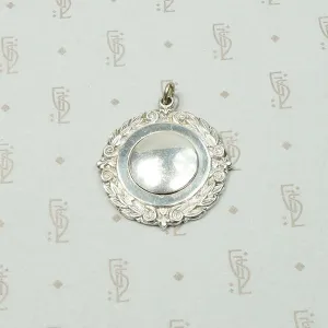 English Sterling Cricket Medal Fob Wreathed in Laurels