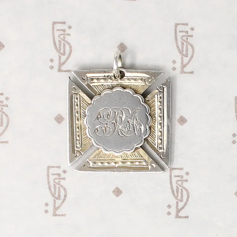 Engraved Iron Cross 1902 Sterling Medal Fob
