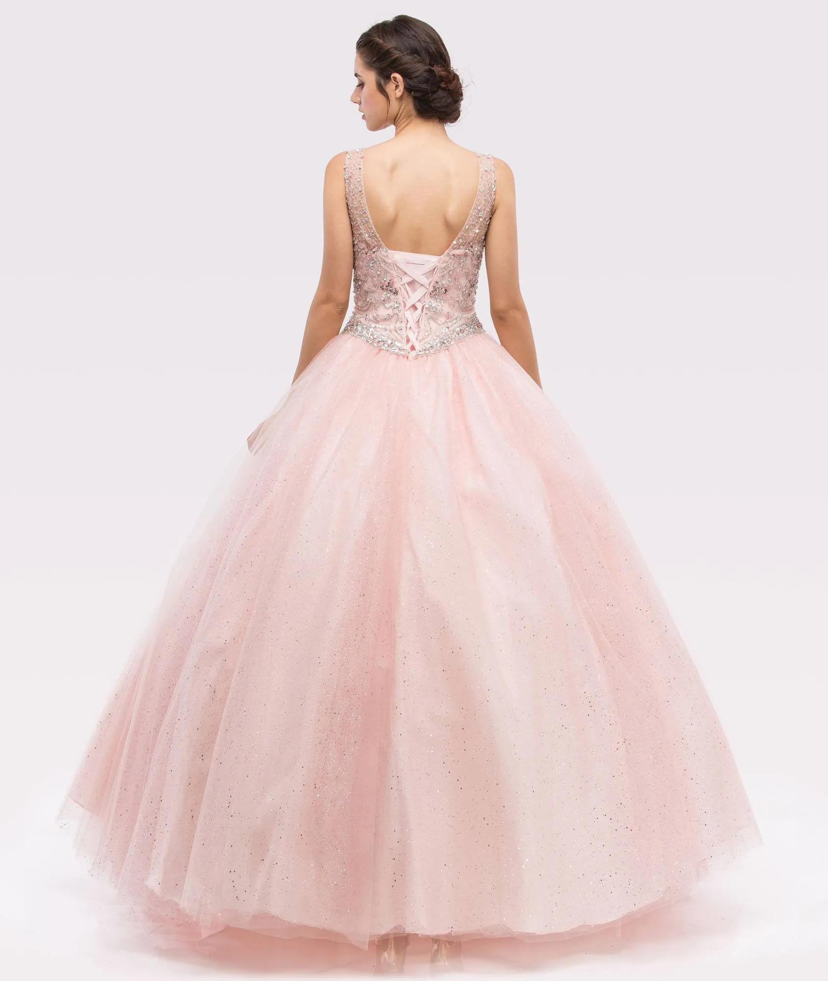 Eureka 3077 Scoop Neck Jeweled Bodice Quinceanera Dress