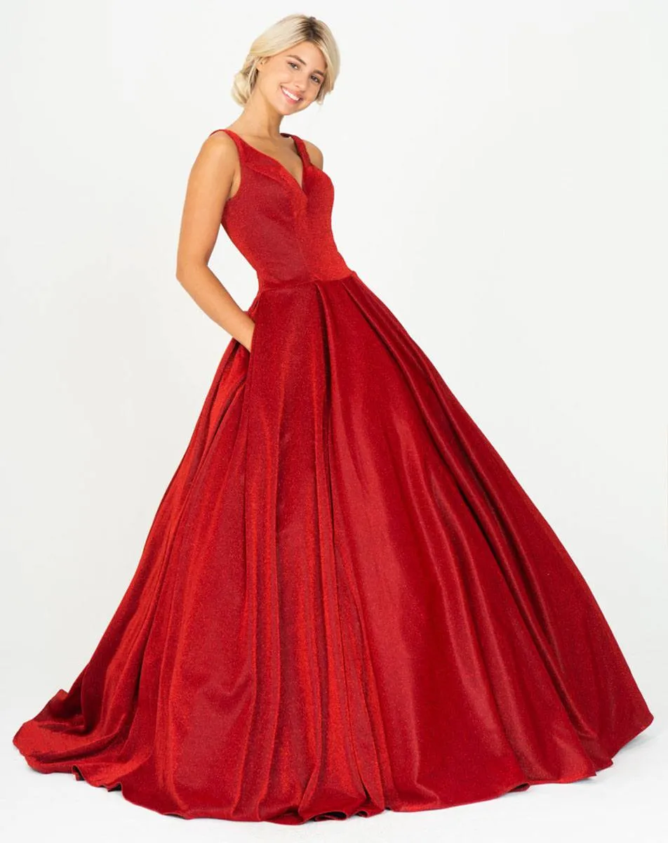 Eureka 9070 V-Neck Ball Gown with Pockets