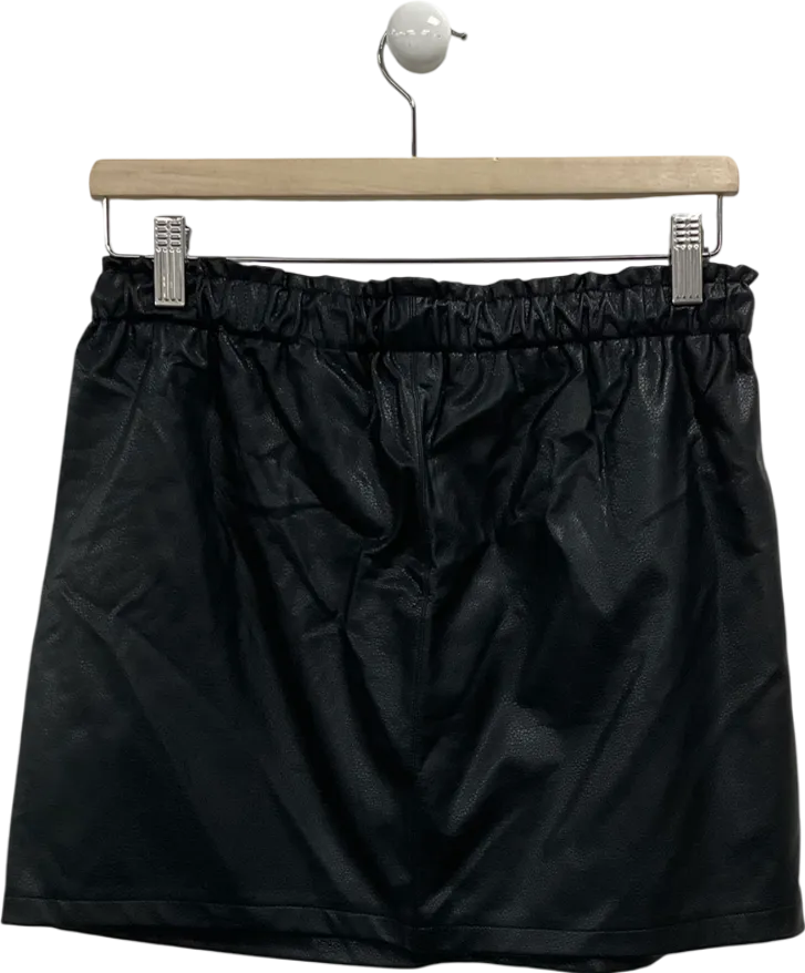 Fashion Nova Black Faux Leather Shorts UK M