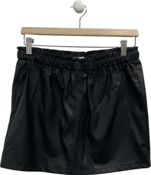 Fashion Nova Black Faux Leather Shorts UK M