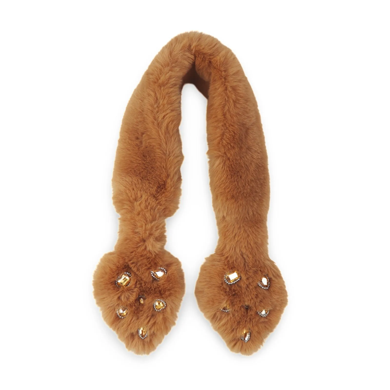 Faux Fur Bedazzled Scarves