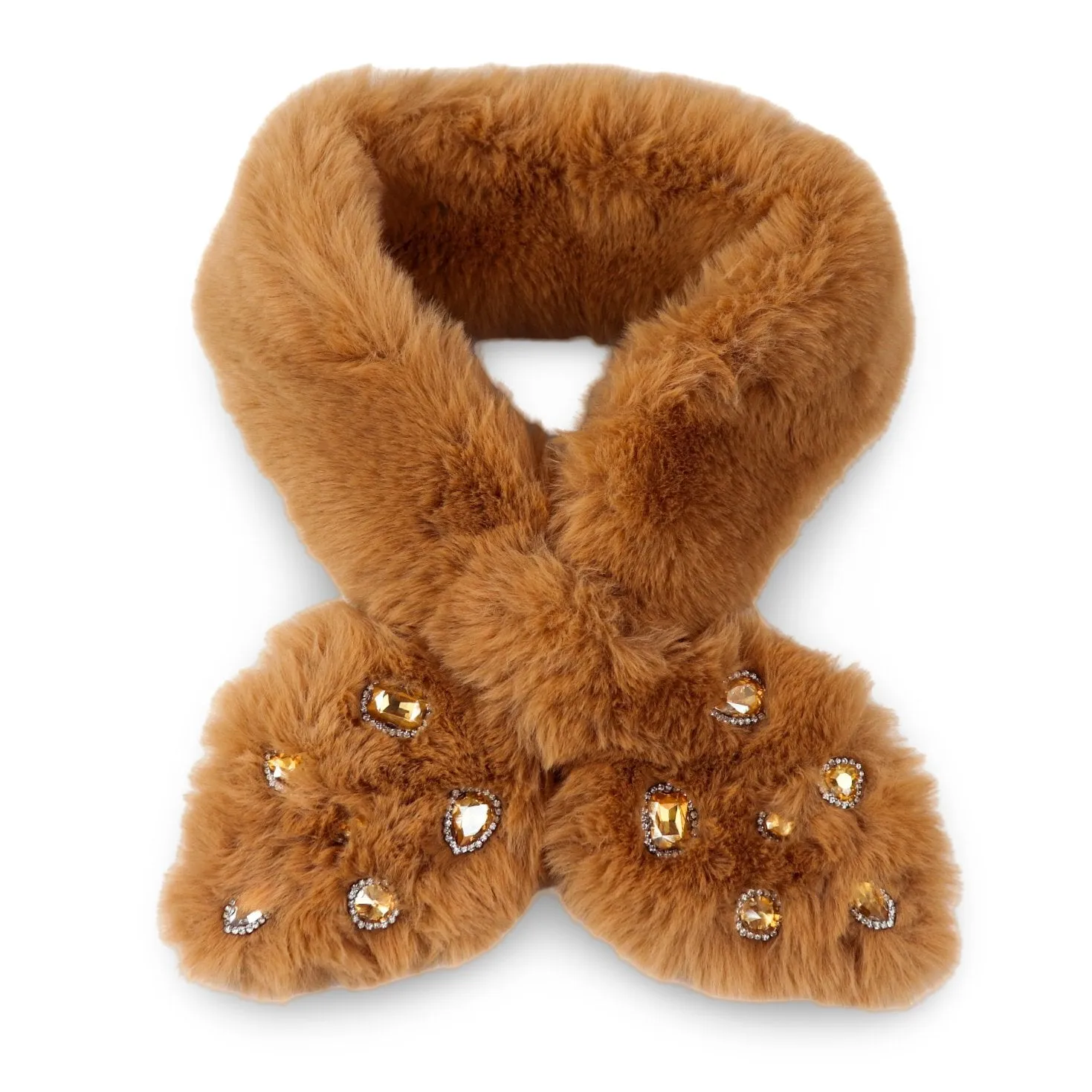 Faux Fur Bedazzled Scarves