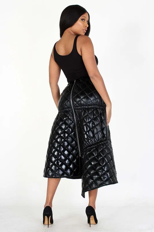 Faux Leather High Waist Skirt