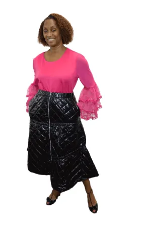 Faux Leather High Waist Skirt