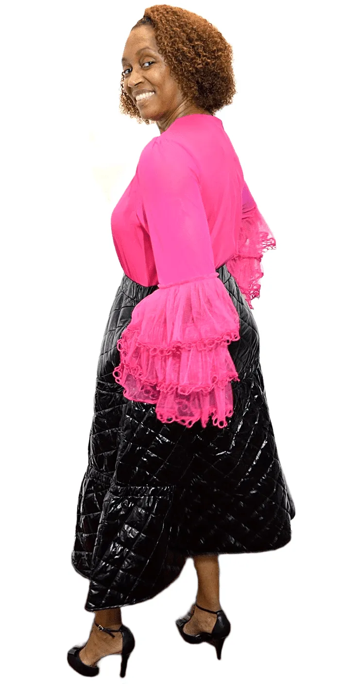 Faux Leather High Waist Skirt