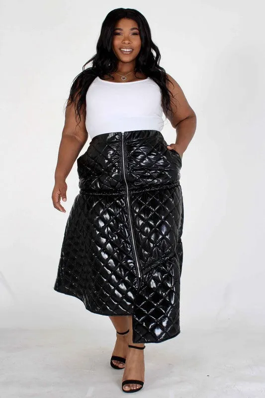 Faux Leather High Waist Skirt