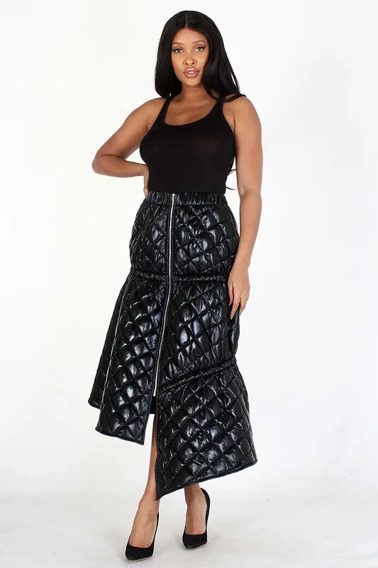 Faux Leather High Waist Skirt