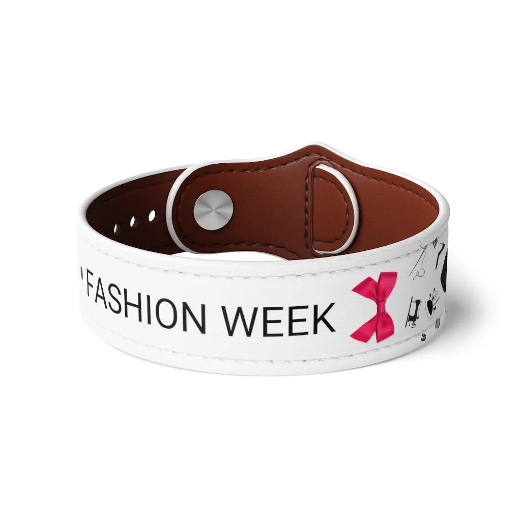 Faux Leather Wristband 'Fashion Week'