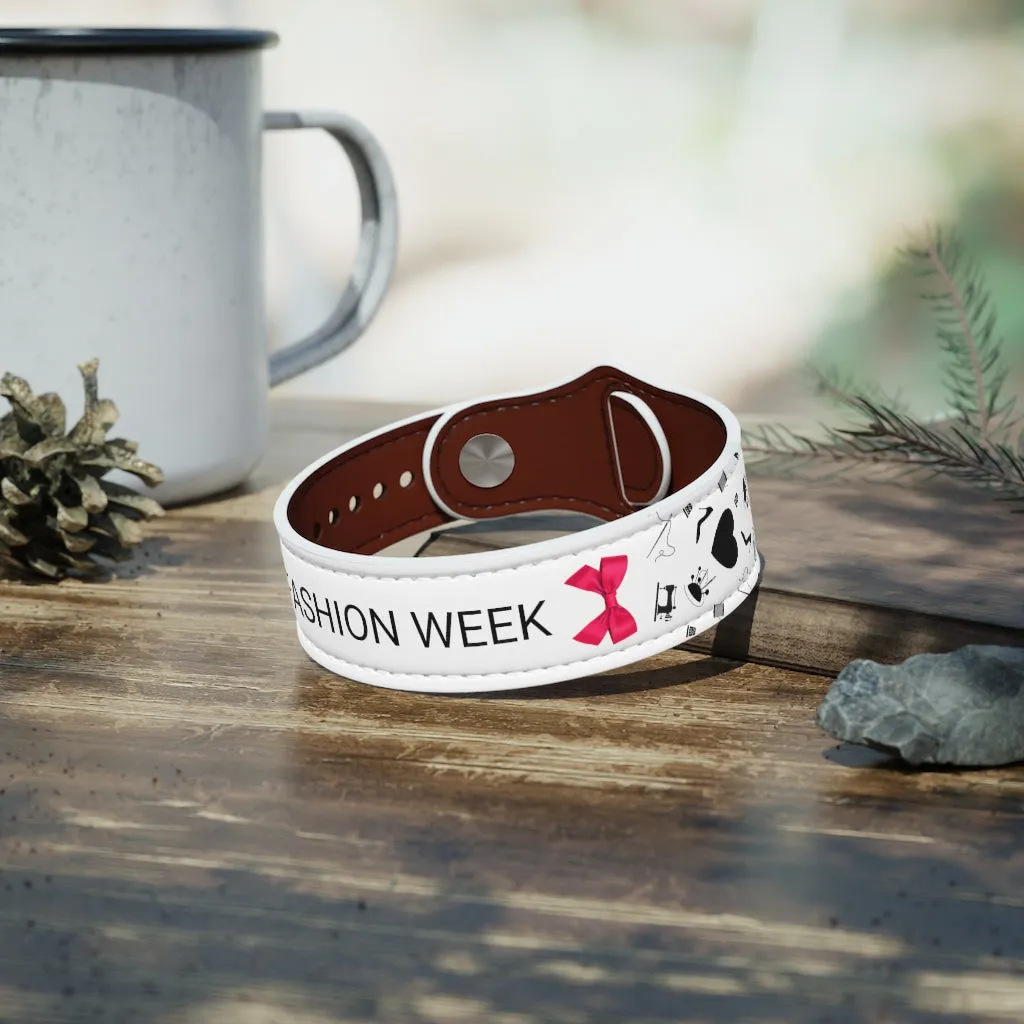 Faux Leather Wristband 'Fashion Week'