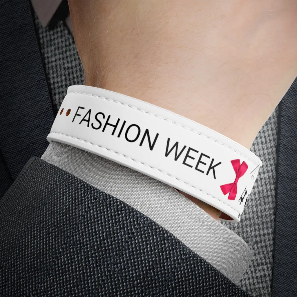 Faux Leather Wristband 'Fashion Week'