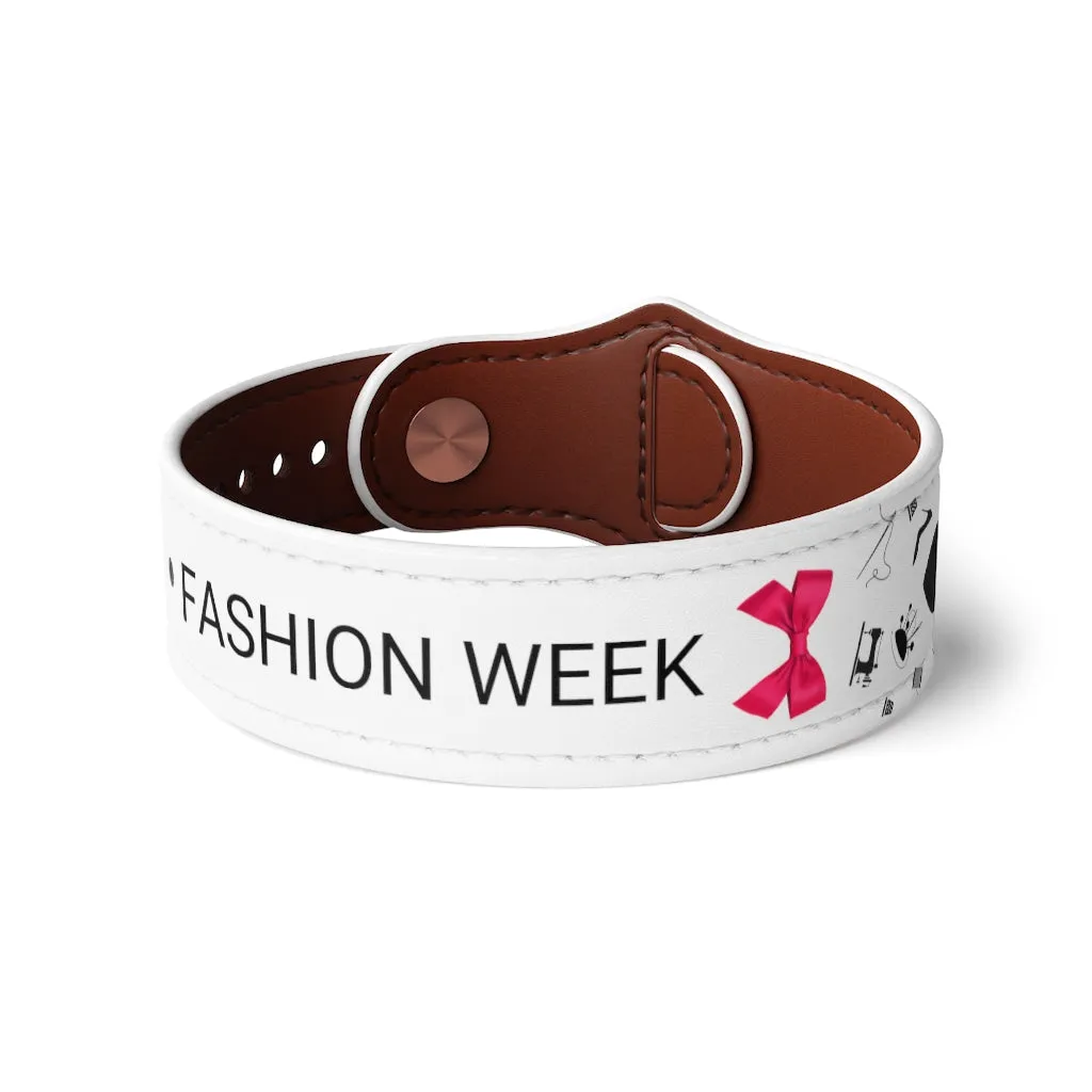 Faux Leather Wristband 'Fashion Week'