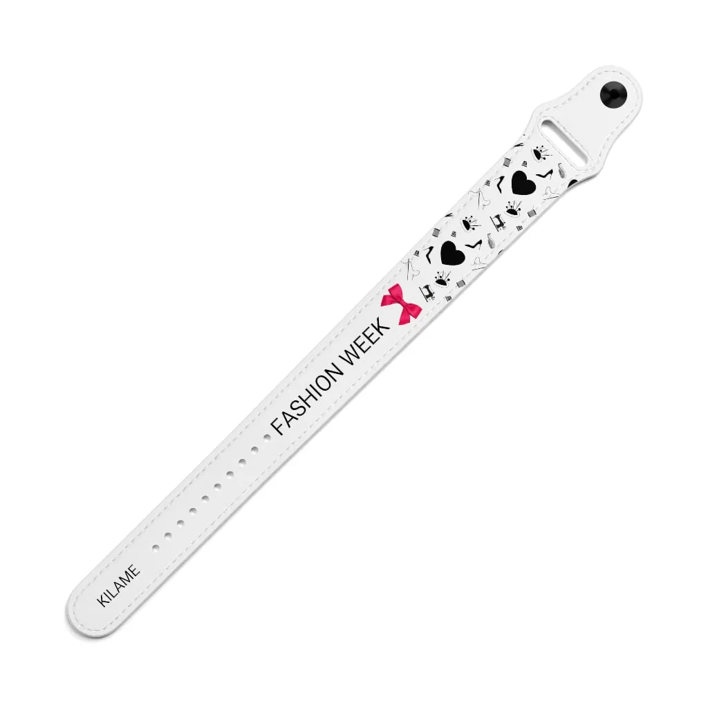 Faux Leather Wristband 'Fashion Week'
