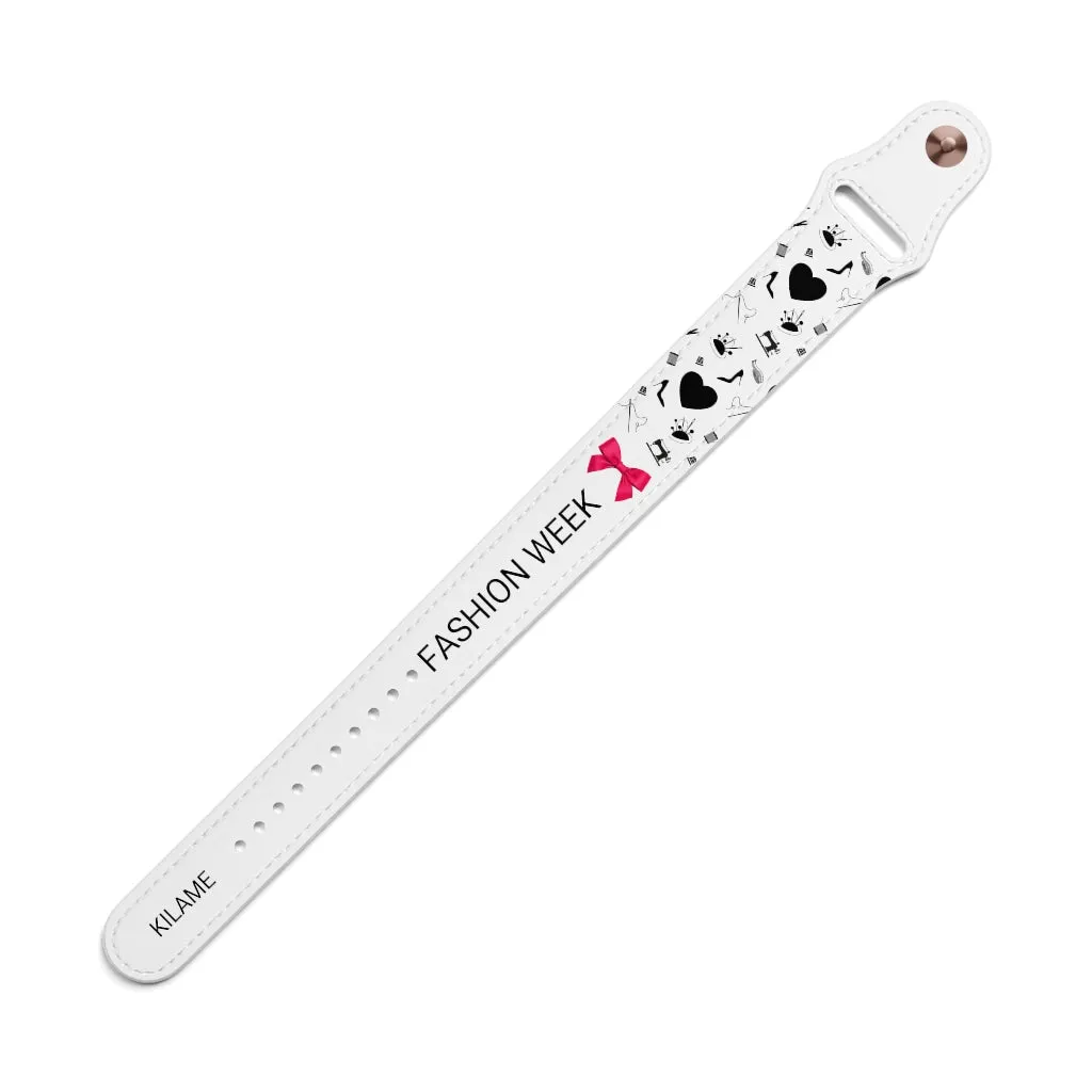 Faux Leather Wristband 'Fashion Week'