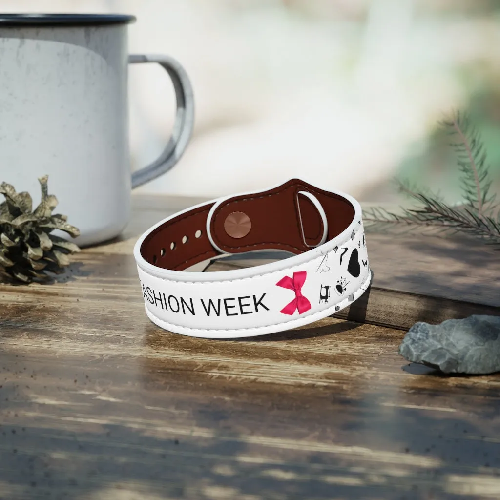 Faux Leather Wristband 'Fashion Week'
