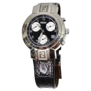 Fendi 4500G Stainless Steel Black Quartz Chronograph Men's Dial Watch