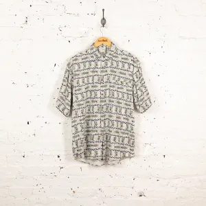 Fish Pattern Short Sleeve Shirt - Beige - M